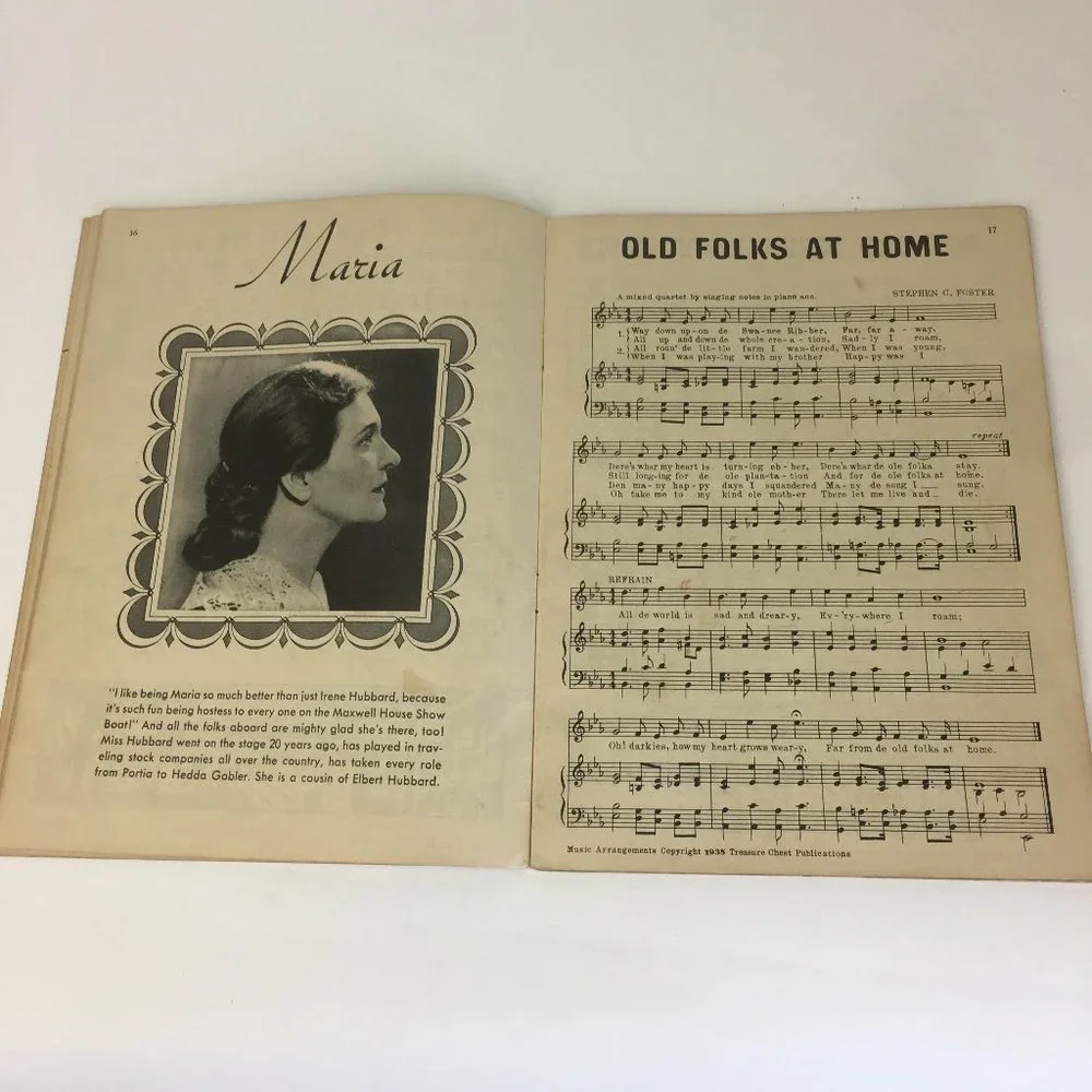 Vtg 1930s Songs of the Showboat Sheet Music‎ Book